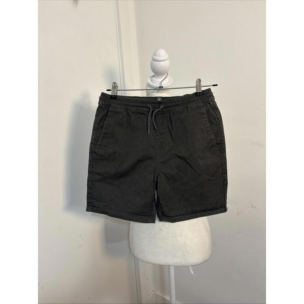 Volcom Cleaver Elastic Waist Jogger Style‎ Chino Skate Shorts Dark Gray, Boys 12